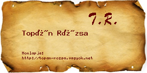 Topán Rózsa névjegykártya